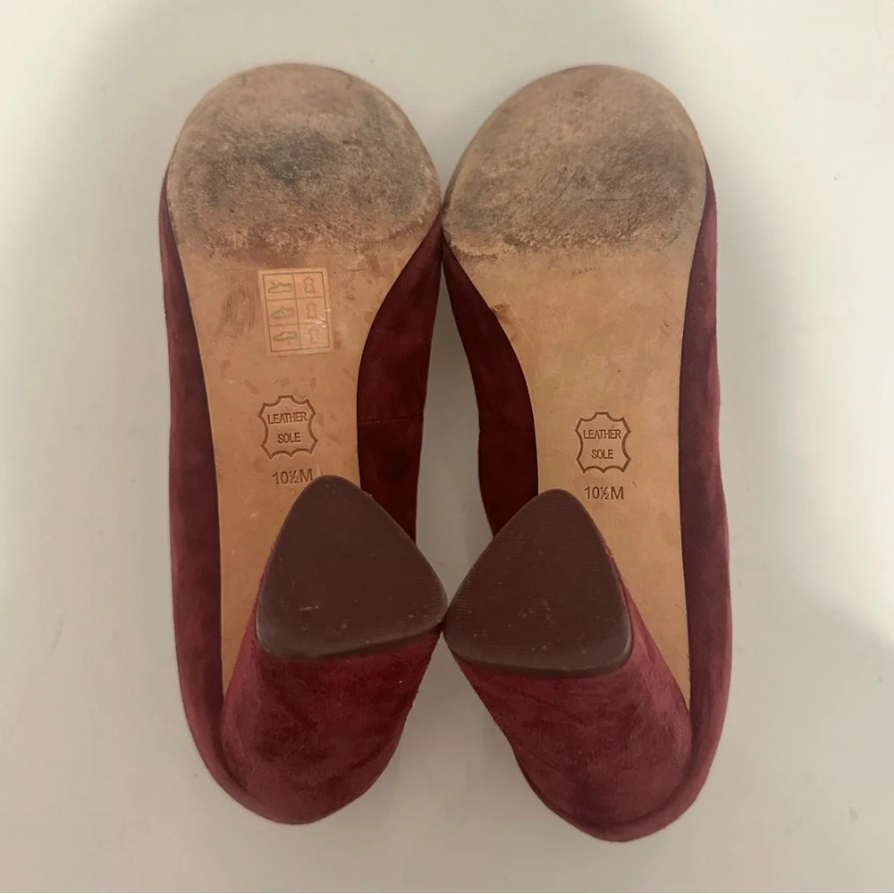 Tory Burch Elizabeth Round-Toe 85MM Pump Port Plum Chunky Heel Size 10.5